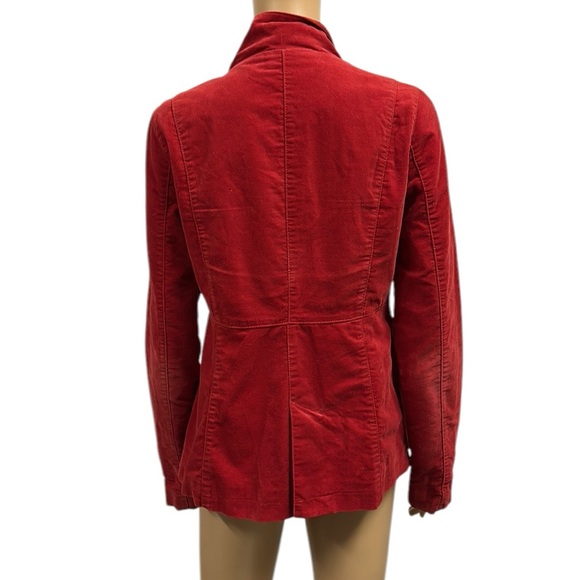 Mossimo Supply Co Red Velvet Cotton Pea Coat Jacket Button Up Womens Large - Picture 3 of 12